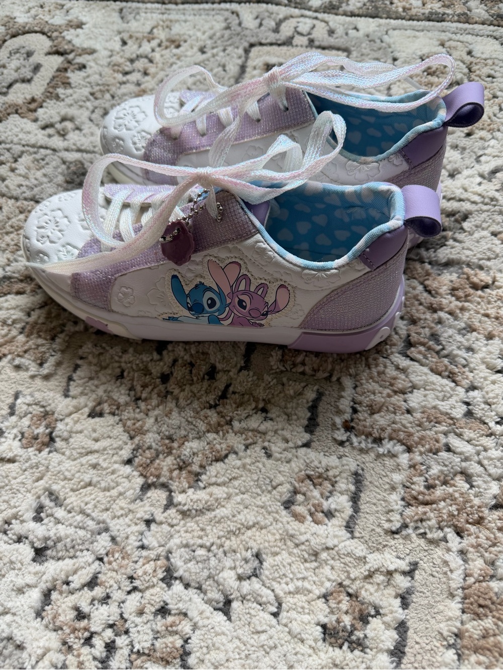 Disney Lavender, White & Blue Stitch Friends Kids Sneakers